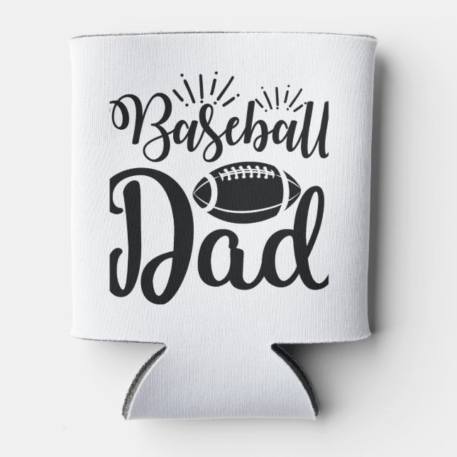 Cute Baseball Dad Can Cooler (Front)
