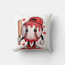 Cute Baseball Drip Cartoon Mascot Kids Sports Tee
