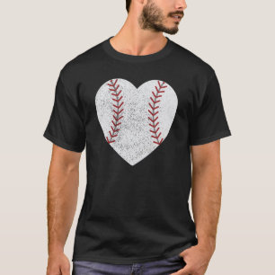 Cute Baseball Heart For Baseball Player Coach Mum  T-Shirt