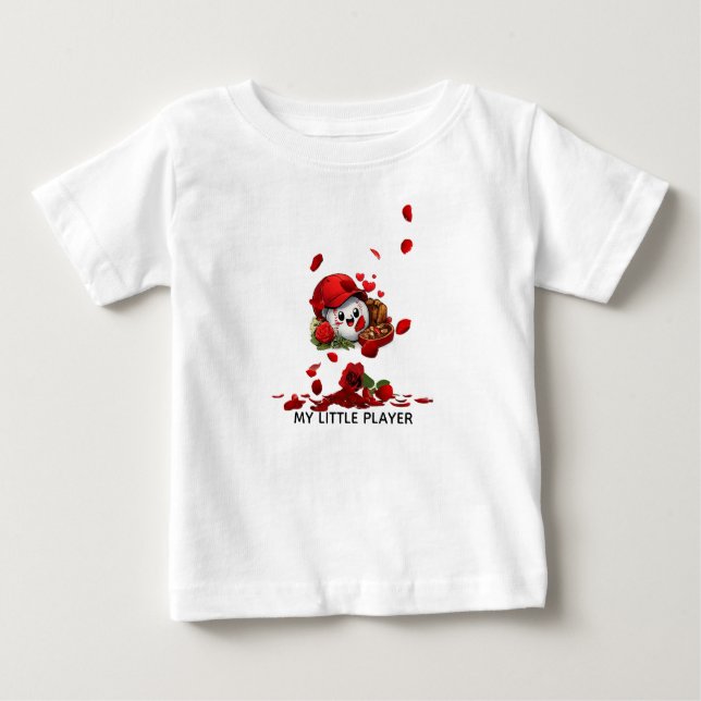 Cute Baseball Love Design Baby T-Shirt (Front)