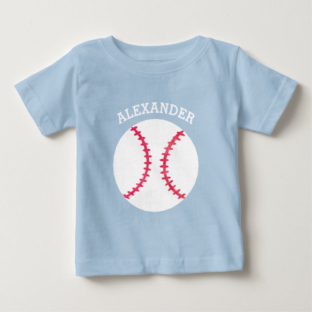 Cute Baseball Softball Personalised Baby Sports T-Shirt (Front)