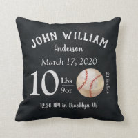 Cute Baseball Sports Ball Baby Birth Stats Nursery