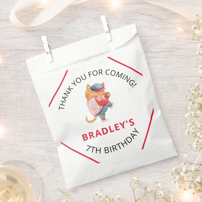 Cute Baseball Sports Boys Birthday Party Thank You Favour Bags (Clipped)