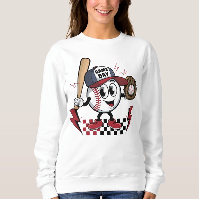 Cute Baseball sports game day Sweatshirt (Front)