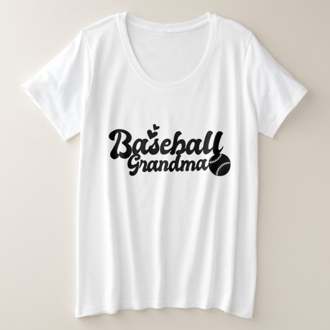 Cute Baseball sports Grandma word art  Plus Size T-Shirt (Design Front)