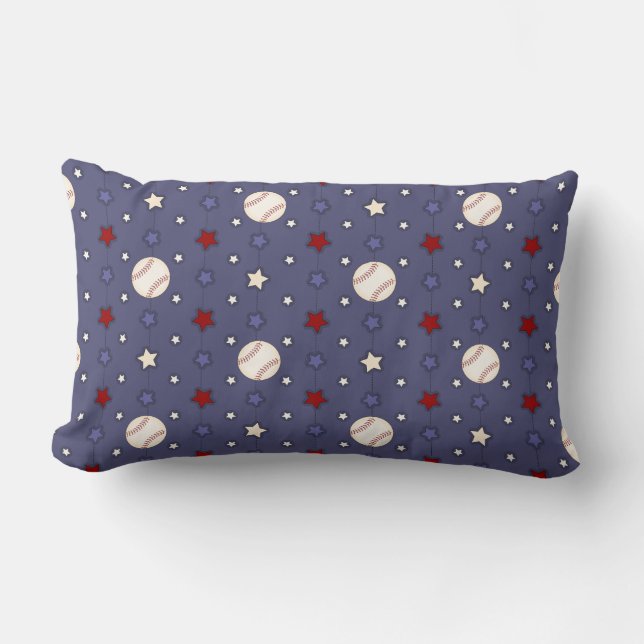 Cute Baseball Stars Pillow (Front)