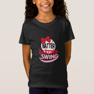 Cute Baseball-Themed "Batter Batter Swing" Design T-Shirt