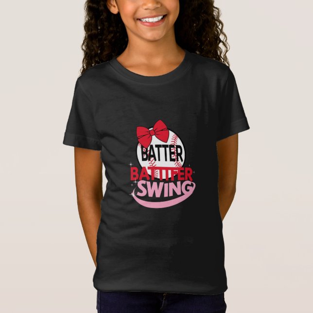  Cute Baseball-Themed "Batter Batter Swing" Design T-Shirt (Front)