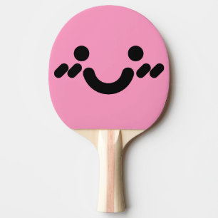 Cute Bashful Face Light Pink Ping Pong Paddle