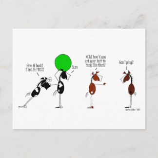 Cute Bashkir Horse Cartoon Postcard