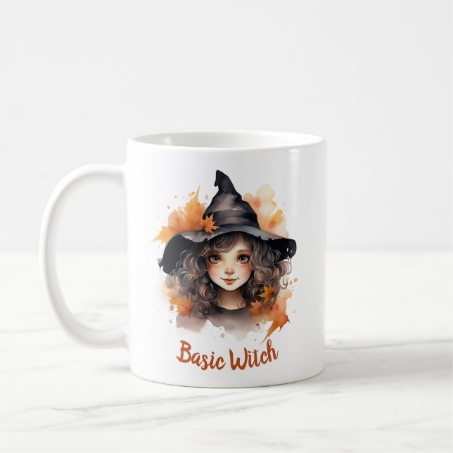 Cute Basic Witch Coffee Mug (Left)