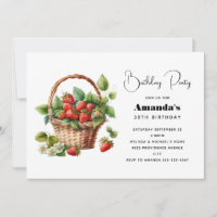 Cute Basket Full of Strawberries Birthday