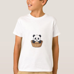 Cute Basket Panda Peekaboo Kids T-Shirt