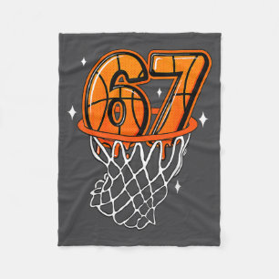 Cute Basketball 67 7 Six Seven 6 67 Basketball Fleece Blanket