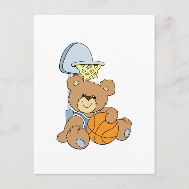 Cute Basketball Bear Postcard (Front)