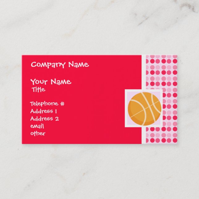 Cute Basketball Business Card (Front)