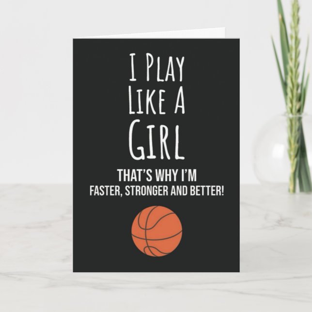 Cute Basketball Cards For Girls For Kids Sports  (Front)