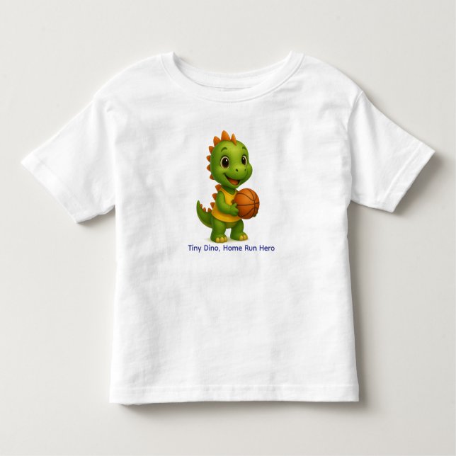 Cute Basketball Dino Shirt for Kids (Front)