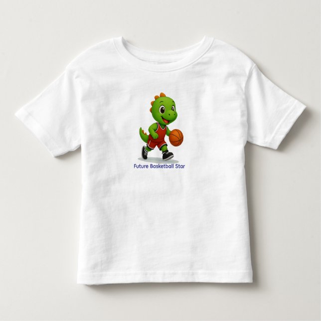Cute Basketball Dino Shirt for toddlers (Front)
