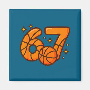 Cute Basketball Fan Six Seven 6 Magnet