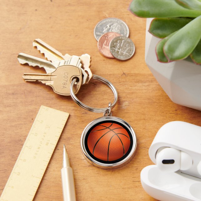 Cute Basketball Fun Sports Lover Accessory Key Ring (Desk)