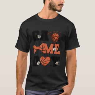 Cute Basketball Game Day Bow and Heart Basketball  T-Shirt