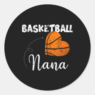 Cute Basketball Heart Basketball Nana  Classic Round Sticker