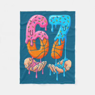Cute Basketball Ice Cream Drip 67 Fleece Blanket