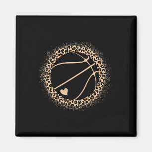 Cute Basketball Leopard Print Women Girls Basketba Magnet