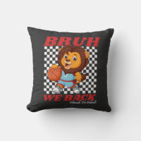 Cute Basketball Lion BRUH WE BACK Back To School