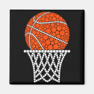 Cute Basketball Polka Dot Art Student Happy Dot Da Magnet