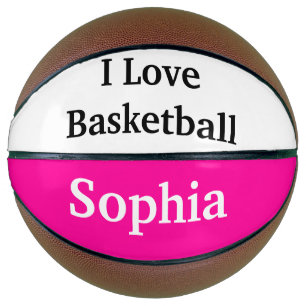 Cute Basketball Sports I Love Basketball Pink