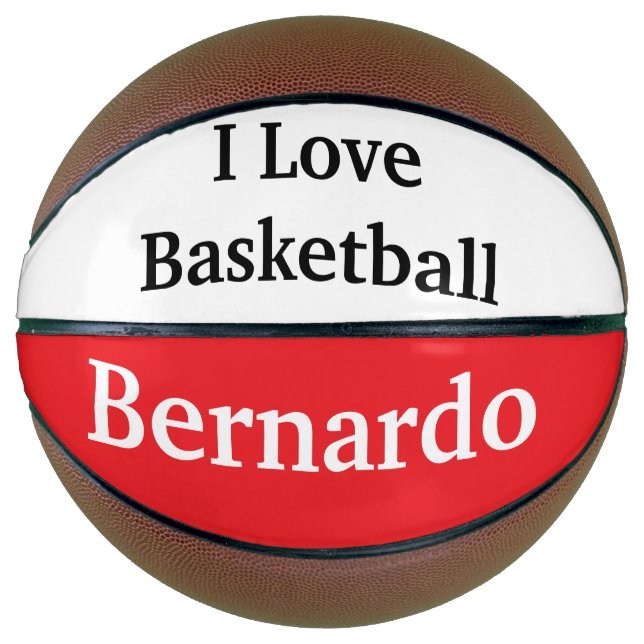Cute Basketball Sports I Love Basketball Red (Front)