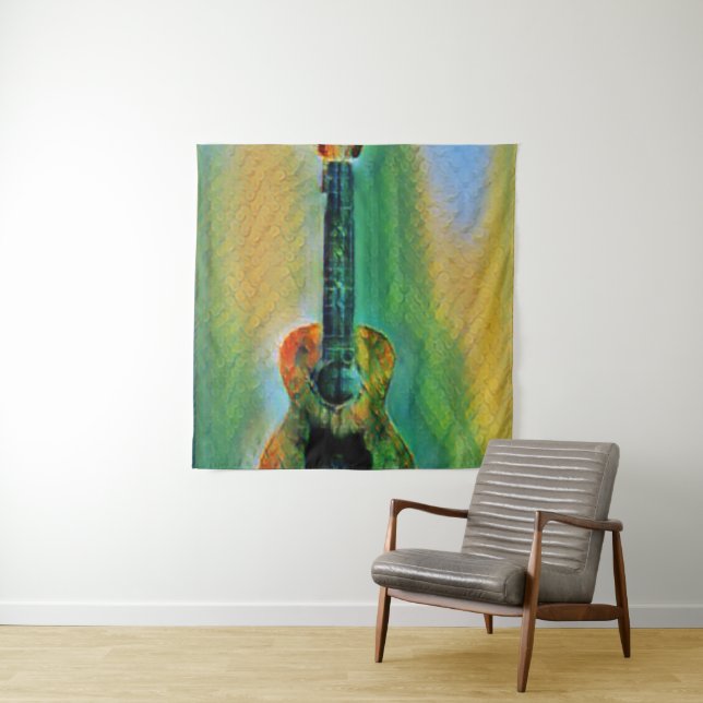 Cute Bass Guitar Tapestry (In Situ)