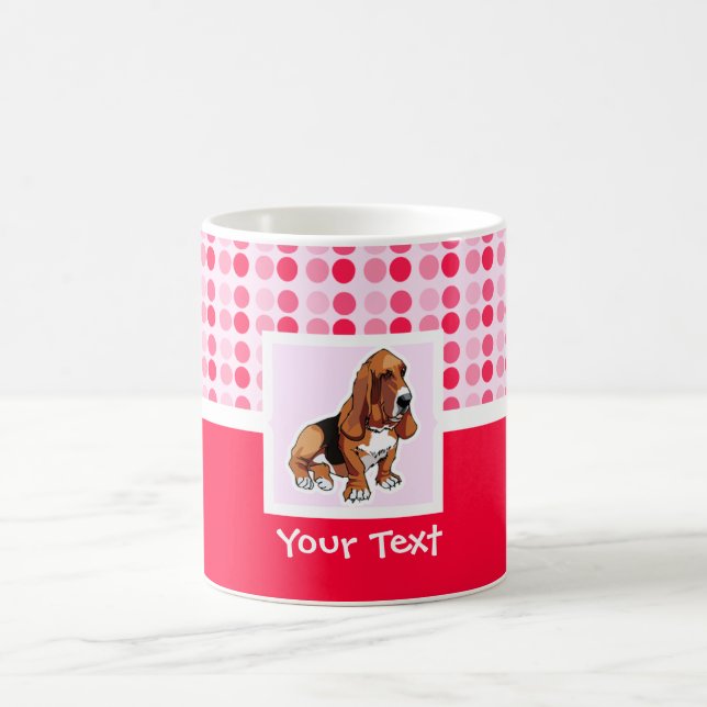 Cute Basset Hound Coffee Mug (Center)