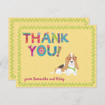 Cute Basset Hound Dog Colourful Floral Letters
