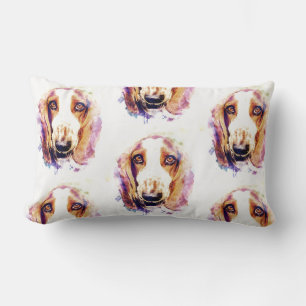 Cute Basset Hound Dog Head Face Puppy Lumbar Cushion