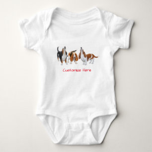 Cute Basset Hound Dogs Baby One Piece Bodysuit
