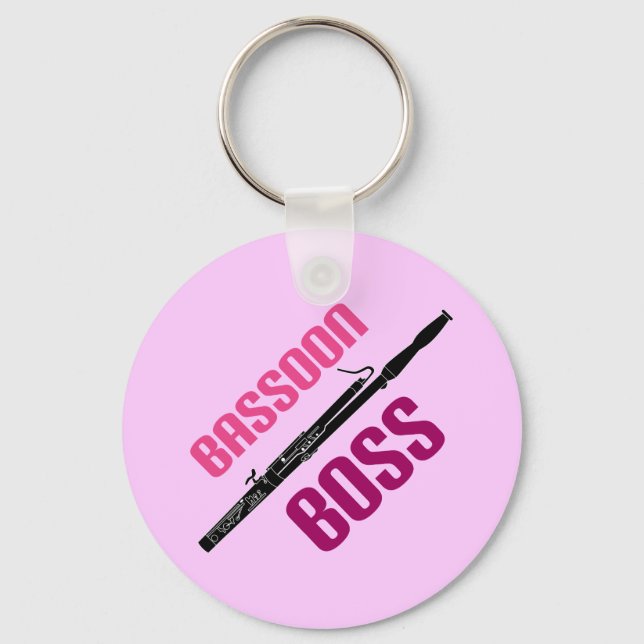 Cute Bassoon Boss Music Gift Key Ring (Front)