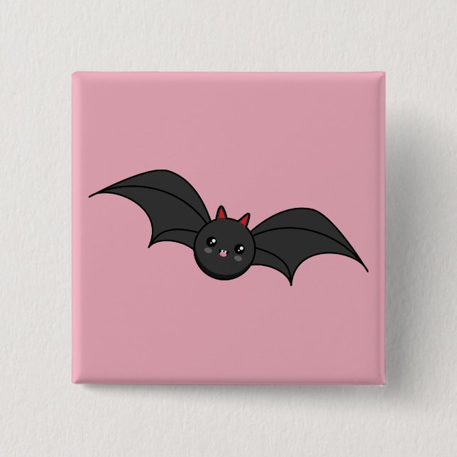 Cute Bat 15 Cm Square Badge (Front)