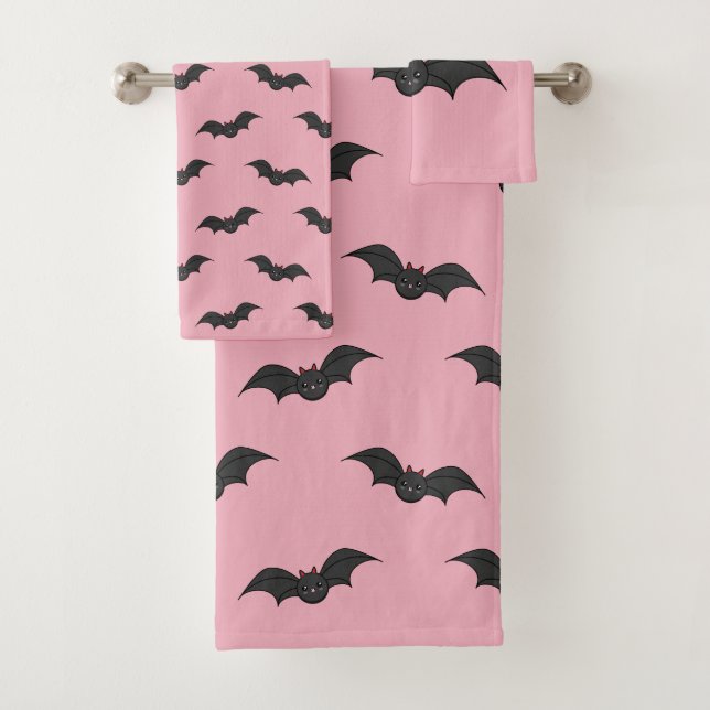 Cute Bat Bath Towel Set (Insitu)