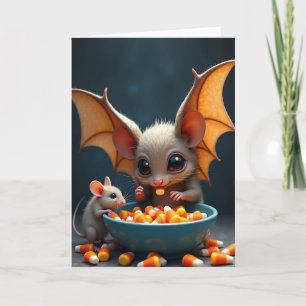 Cute Bat Creatures Candy Treat Card