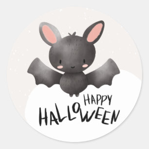 Cute Bat Halloween Classic Round Sticker