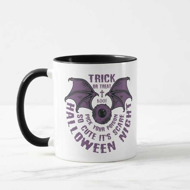 Cute Bat Halloween Mug – Trick or Treat (Left)