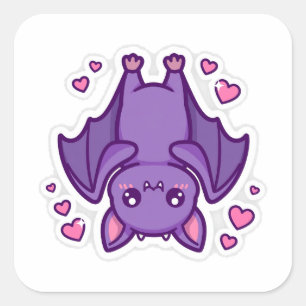 Cute Bat Hearts Spooky Halloween Sticker