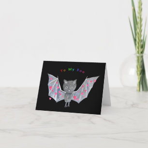 Cute Bat To my Boo Love Valentine anniversary Card