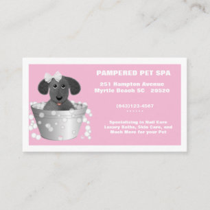 Cute Bathtub Pet Groomer Business Card