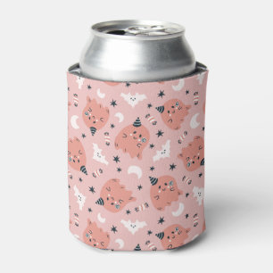 Cute Bats and Ghost Halloween Can Cooler