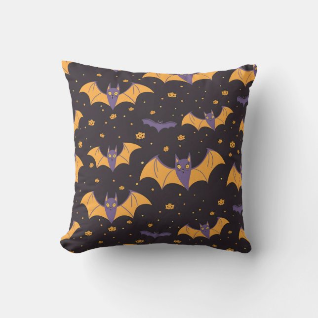 Cute Bats Pattern Cushion (Front)