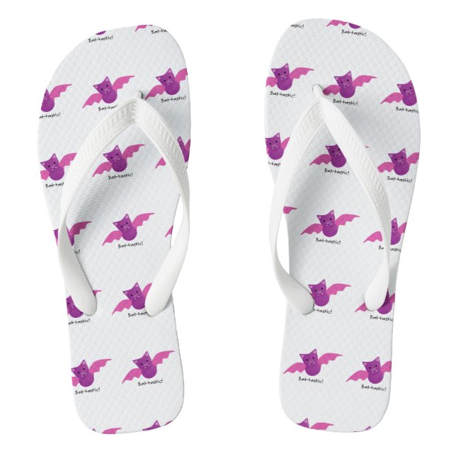 Cute Battastic Pink Bat Jandals (Footbed)